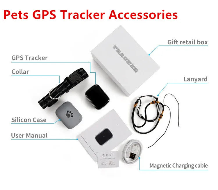 2024 Dog GPS Tracker Waterproof Fitness Tracking App Pet Products pet gps tracker tracking Key for pets dog person accessories