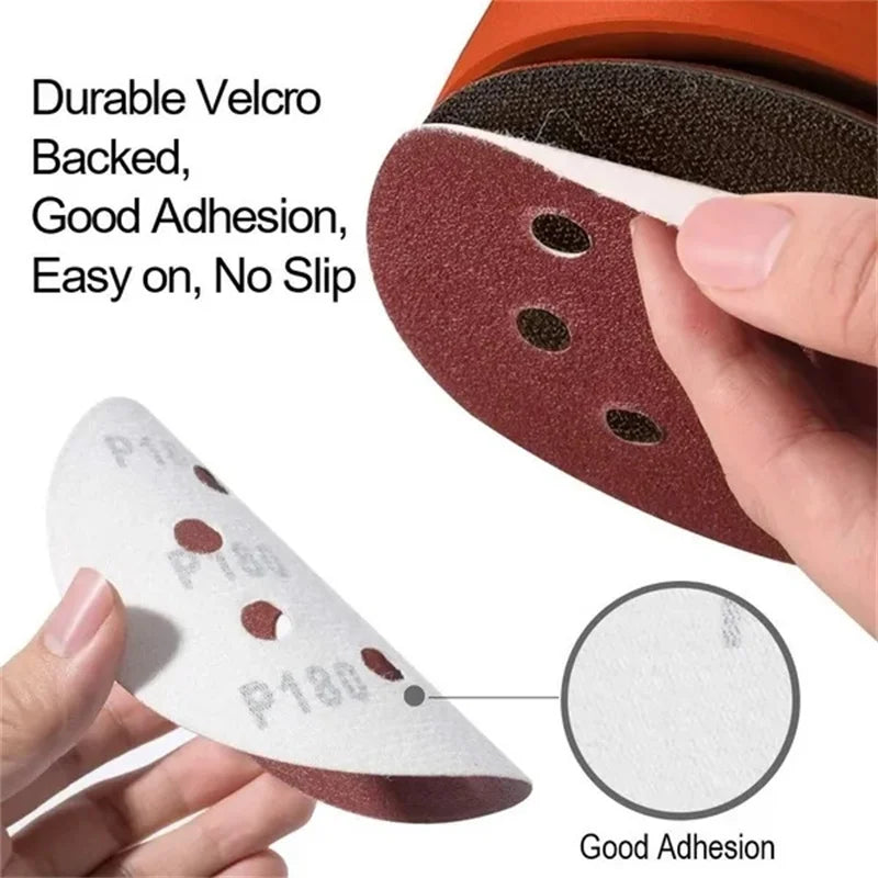 8Hole 125mm Sandpaper Woodworking Metal Grinding Disc Abrasive Polishing Tool 40/1000/2000 Grit Sanding Discs Dremel Accessories