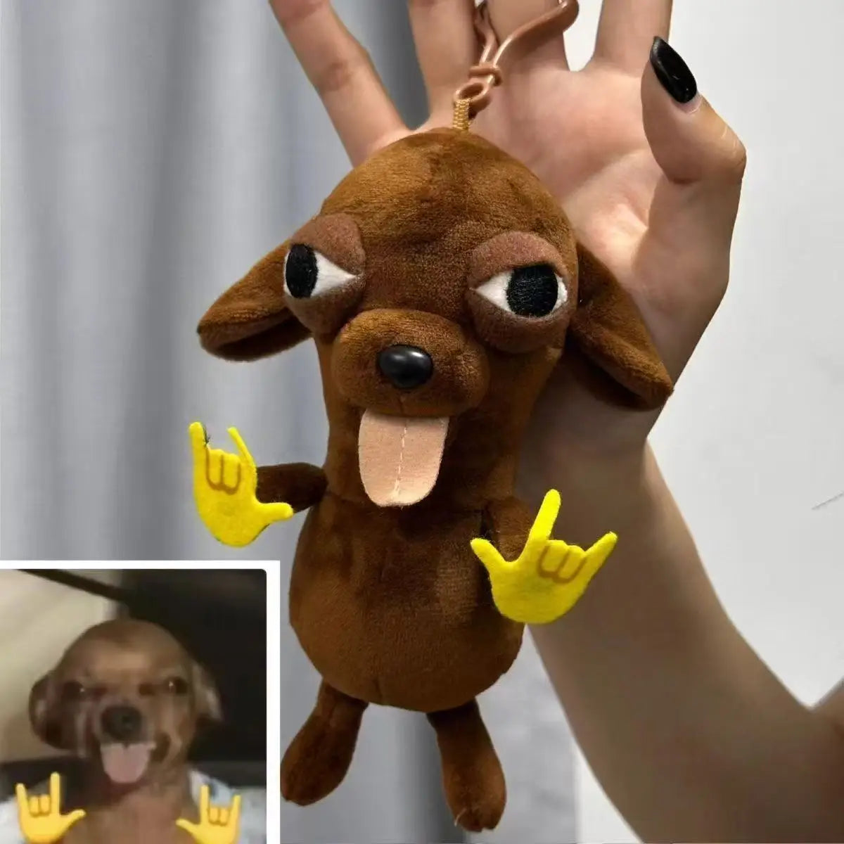 Cute And Adorable Chihuahua Puppy Plush Pendant Ugly And Cute Creative Dog Plush Toy Backpack Abstract Plush Keychain Gift
