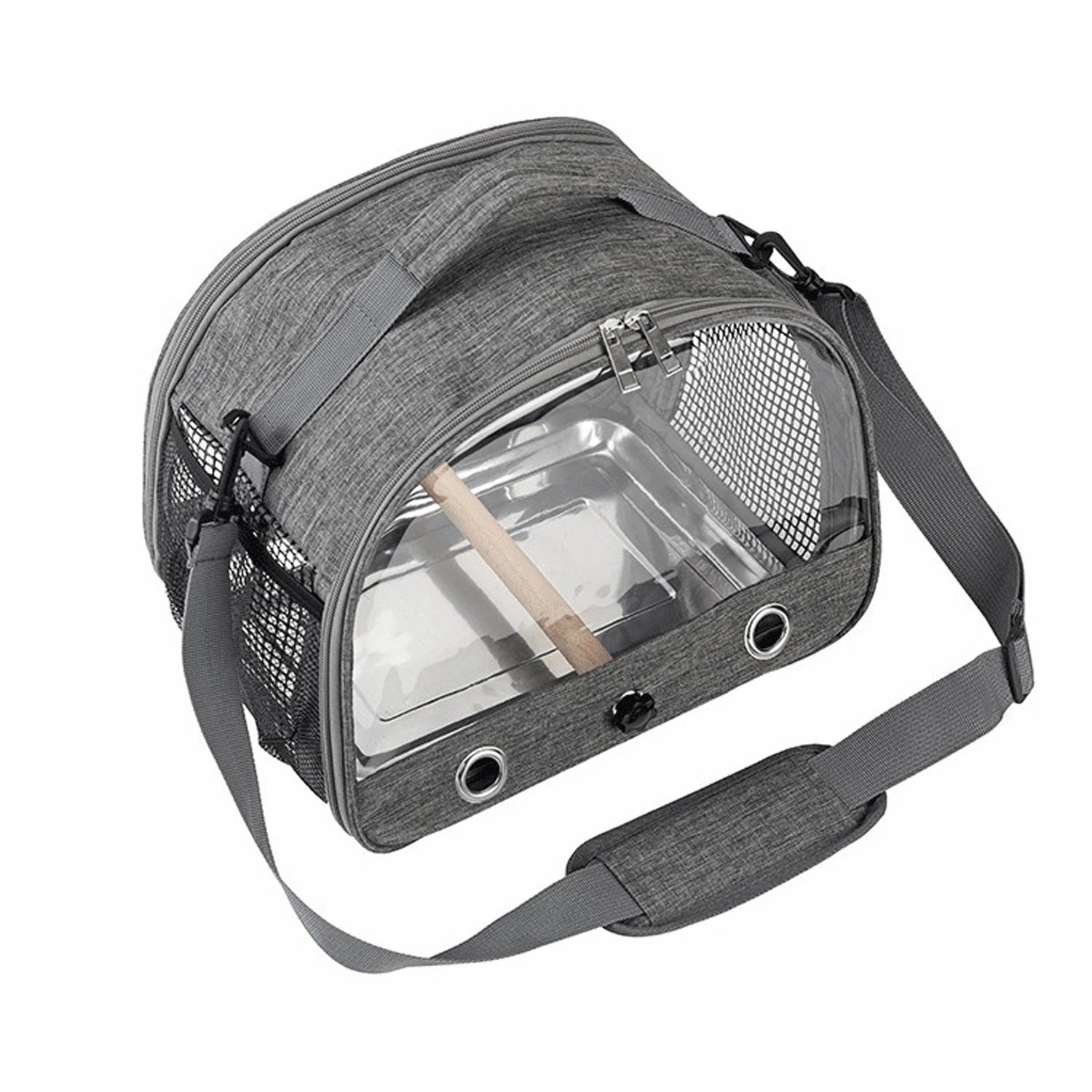 Portable Pet Backpack Travel Transport Bag with Transparent Side Foldable Carrier for Small Pets Rats Rabbits Parakeets B