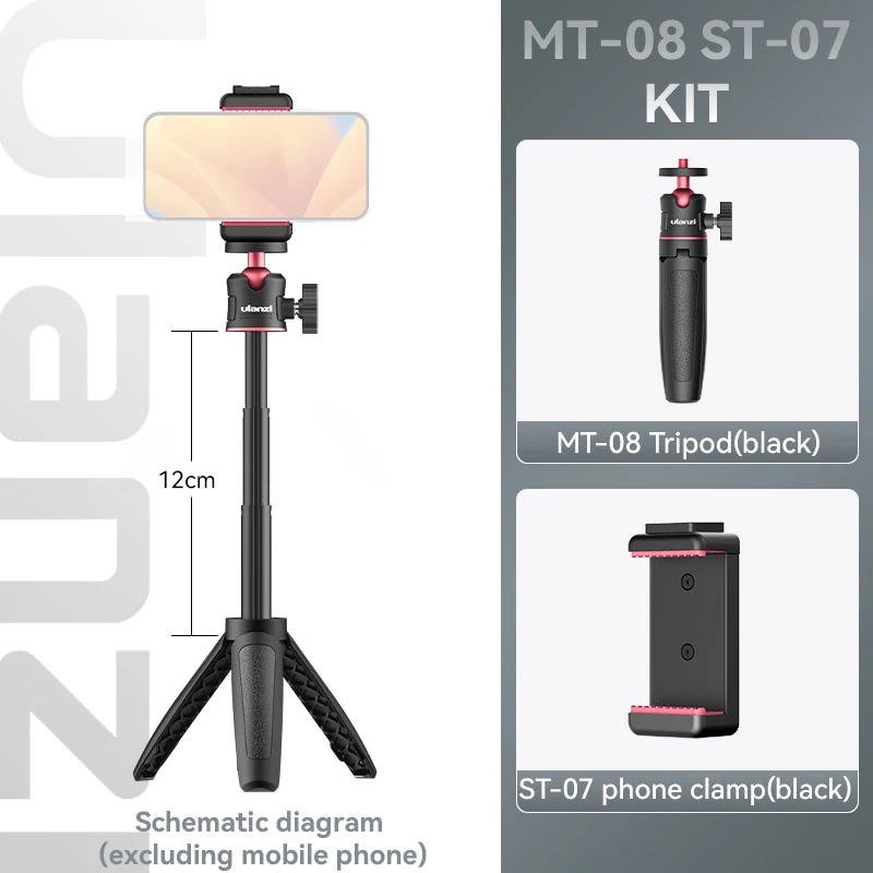 Ulanzi MT-08 Mini Tripod White Color Foldable Tripod Monopod Mount 1/4&