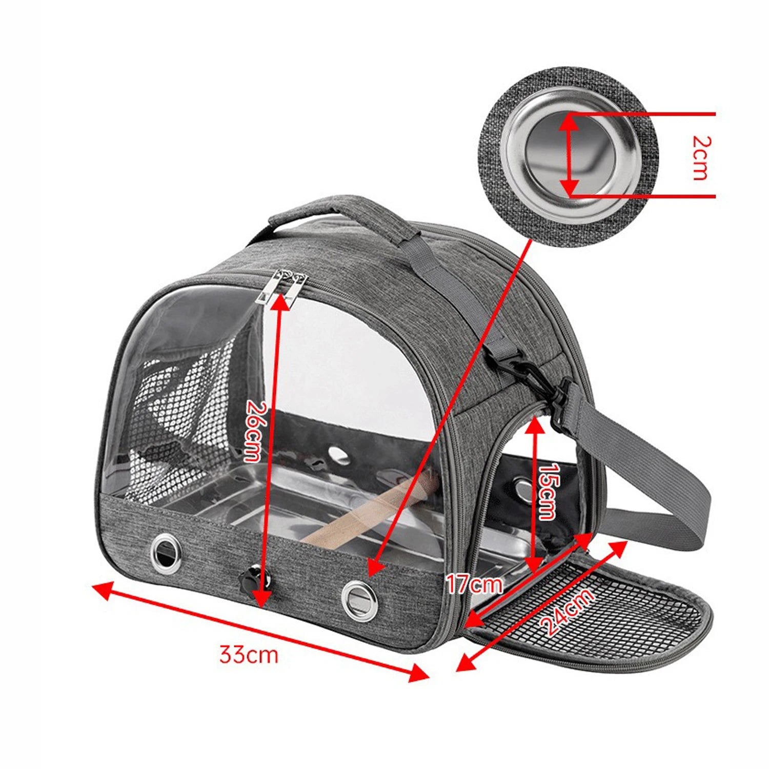 Portable Pet Backpack Travel Transport Bag with Transparent Side  Foldable Carrier for Small Pets Rats Rabbits Parakeets B