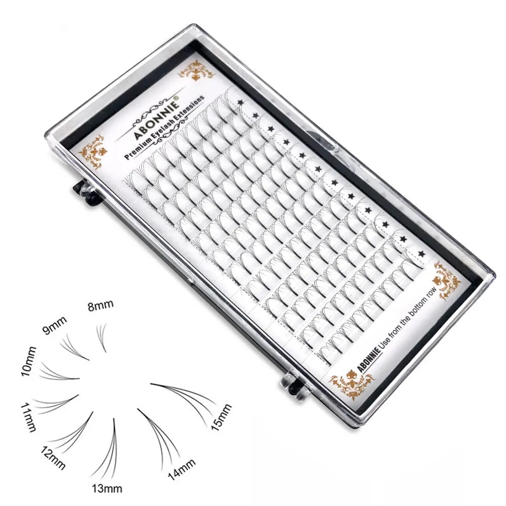 Abonnie Wide Premade Fan Lash Extensions Volume Fans Lashes 3d/4d/5d/6d Long Stem Volume Fan Professional Eyelashes Extensions