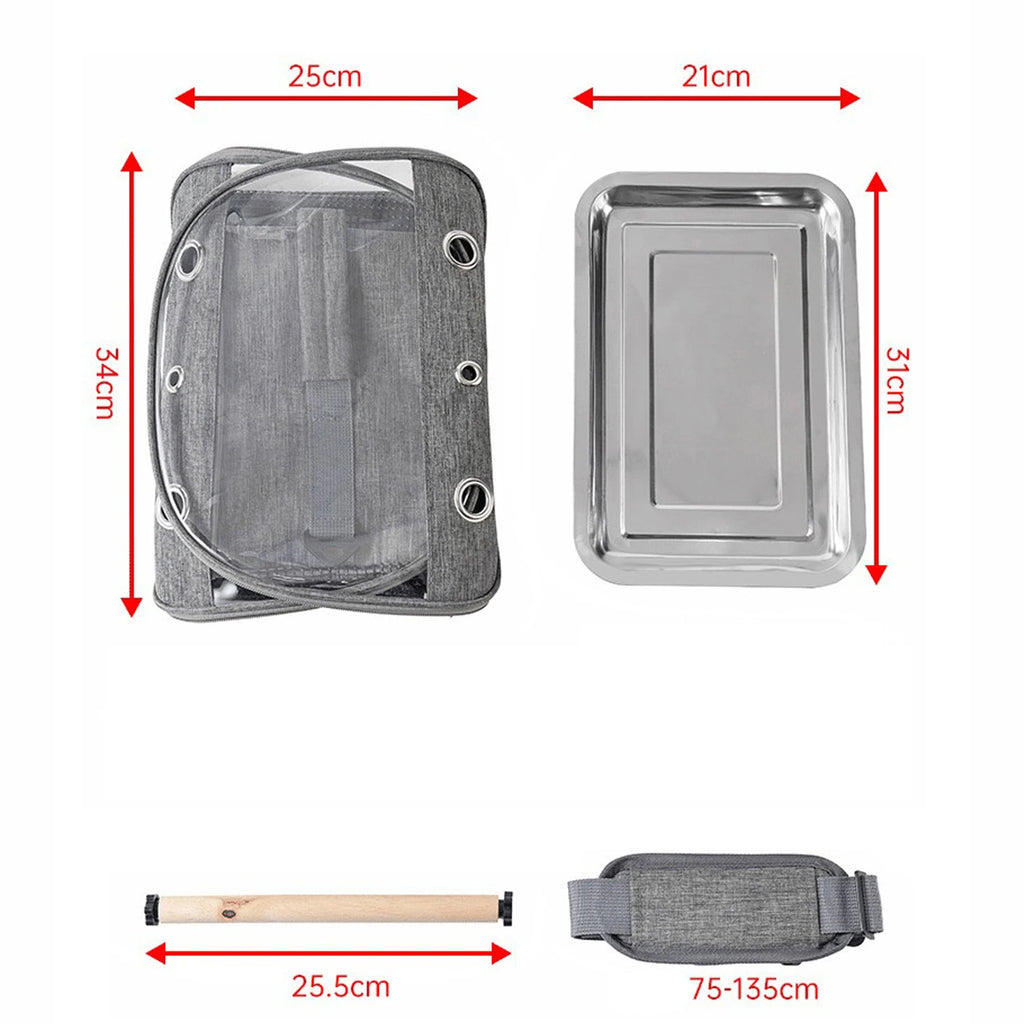 Portable Pet Backpack Travel Transport Bag with Transparent Side  Foldable Carrier for Small Pets Rats Rabbits Parakeets B