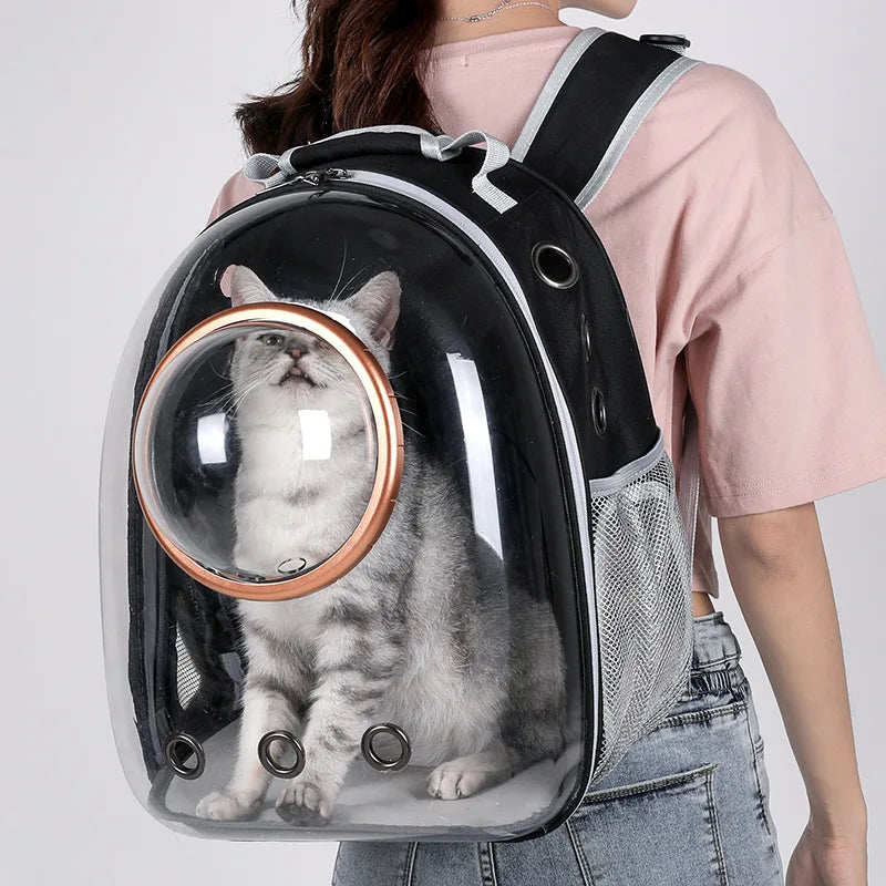 Pet Cat Travel Carrying Bag Space Pet Backpacks Breathable Portable Transparent Puppy Dog Transport Carrier Space Capsule Bags