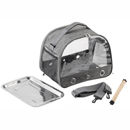 Portable Pet Backpack Travel Transport Bag with Transparent Side  Foldable Carrier for Small Pets Rats Rabbits Parakeets B
