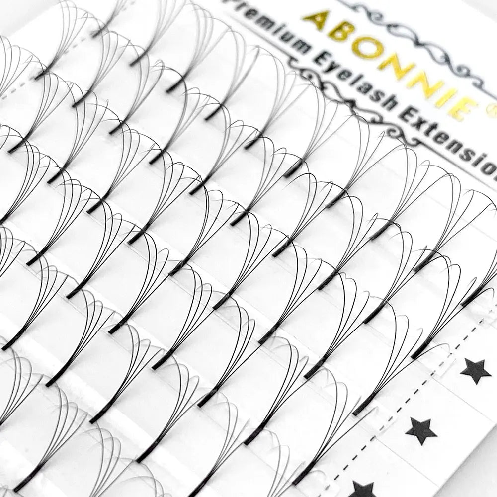 Abonnie Wide Premade Fan Lash Extensions Volume Fans Lashes 3d/4d/5d/6d Long Stem Volume Fan Professional Eyelashes Extensions