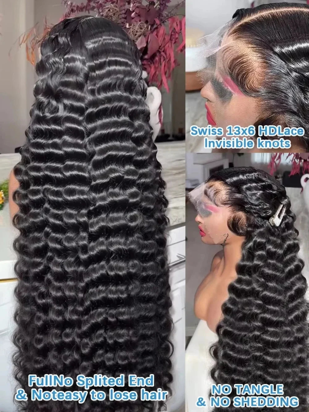 40 Inch Loose Deep Wave 13x6 Hd Lace Frontal wigs Human Hair Wig Brazilian Loose Wave 13x4 Lace Front Human Hair wig For Women