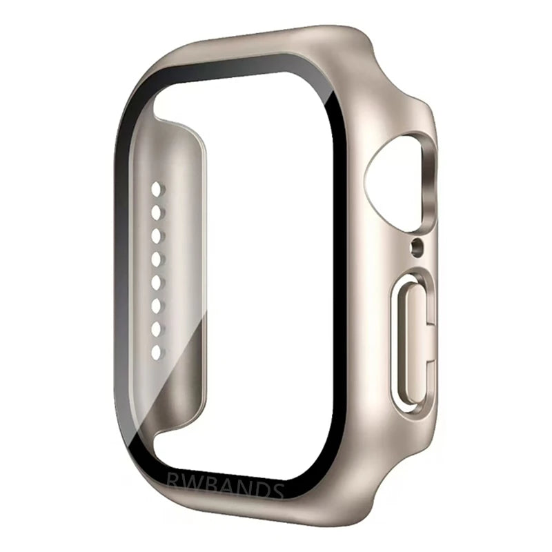 Glass+Cover For Apple Watch case 11 10 9 8 7 6 SE 5 Accessorie Screen Protector Apple iWatch serie 44mm 40mm 41mm 45mm 42mm 46mm