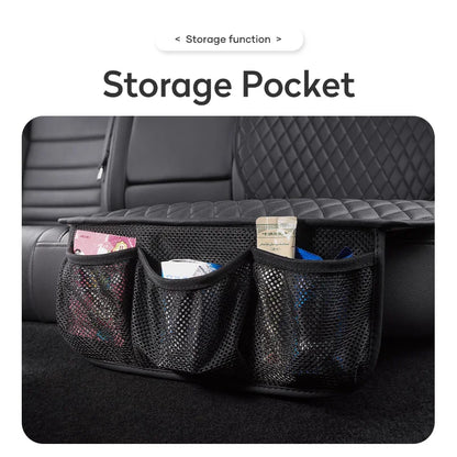 Car Seat Safety Protector Leather Pad for Kids Baby Pets Universal Rear Seat Cushion Child Protective Mat With Storage Net Cover