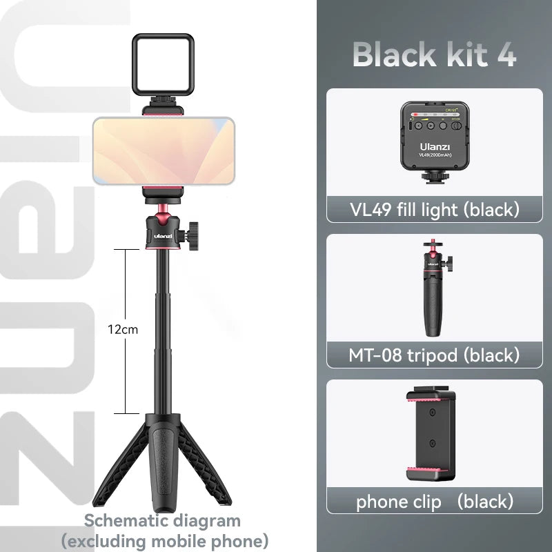 Ulanzi MT-08 Mini Tripod White Color Foldable Tripod Monopod  Mount 1/4&