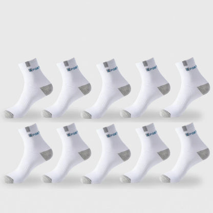 Cotton Sock for Men Sport Breathable Soft Letter Fashion Sneakers High Elastic Middle Tube Stocking Towel Sox Summer Running