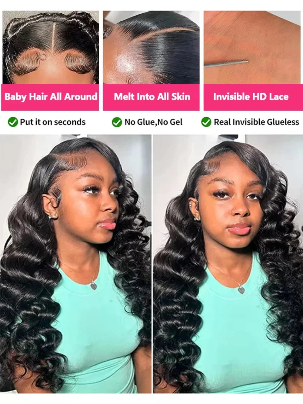 40 Inch Loose Deep Wave 13x6 Hd Lace Frontal wigs Human Hair Wig Brazilian Loose Wave 13x4 Lace Front Human Hair wig For Women