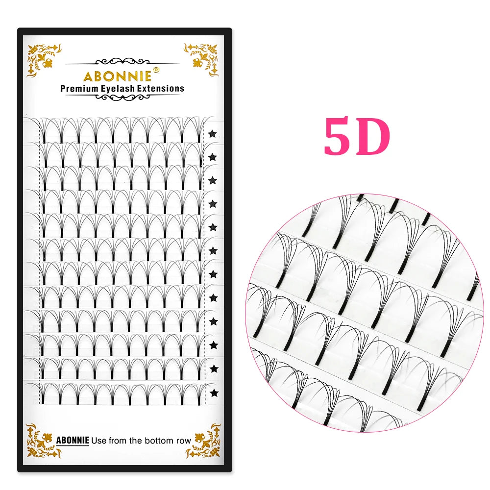 Abonnie Wide Premade Fan Lash Extensions Volume Fans Lashes 3d/4d/5d/6d Long Stem Volume Fan Professional Eyelashes Extensions