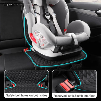 Car Seat Safety Protector Leather Pad for Kids Baby Pets Universal Rear Seat Cushion Child Protective Mat With Storage Net Cover