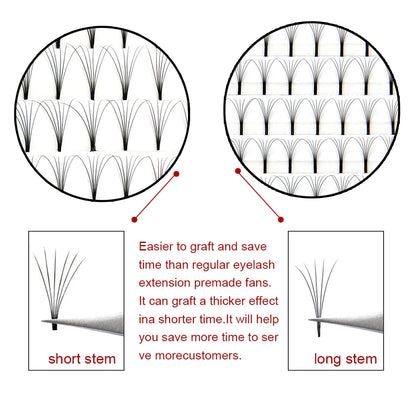 Abonnie Wide Premade Fan Lash Extensions Volume Fans Lashes 3d/4d/5d/6d Long Stem Volume Fan Professional Eyelashes Extensions