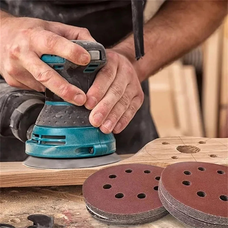 8Hole 125mm Sandpaper Woodworking Metal Grinding Disc Abrasive Polishing Tool 40/1000/2000 Grit Sanding Discs Dremel Accessories