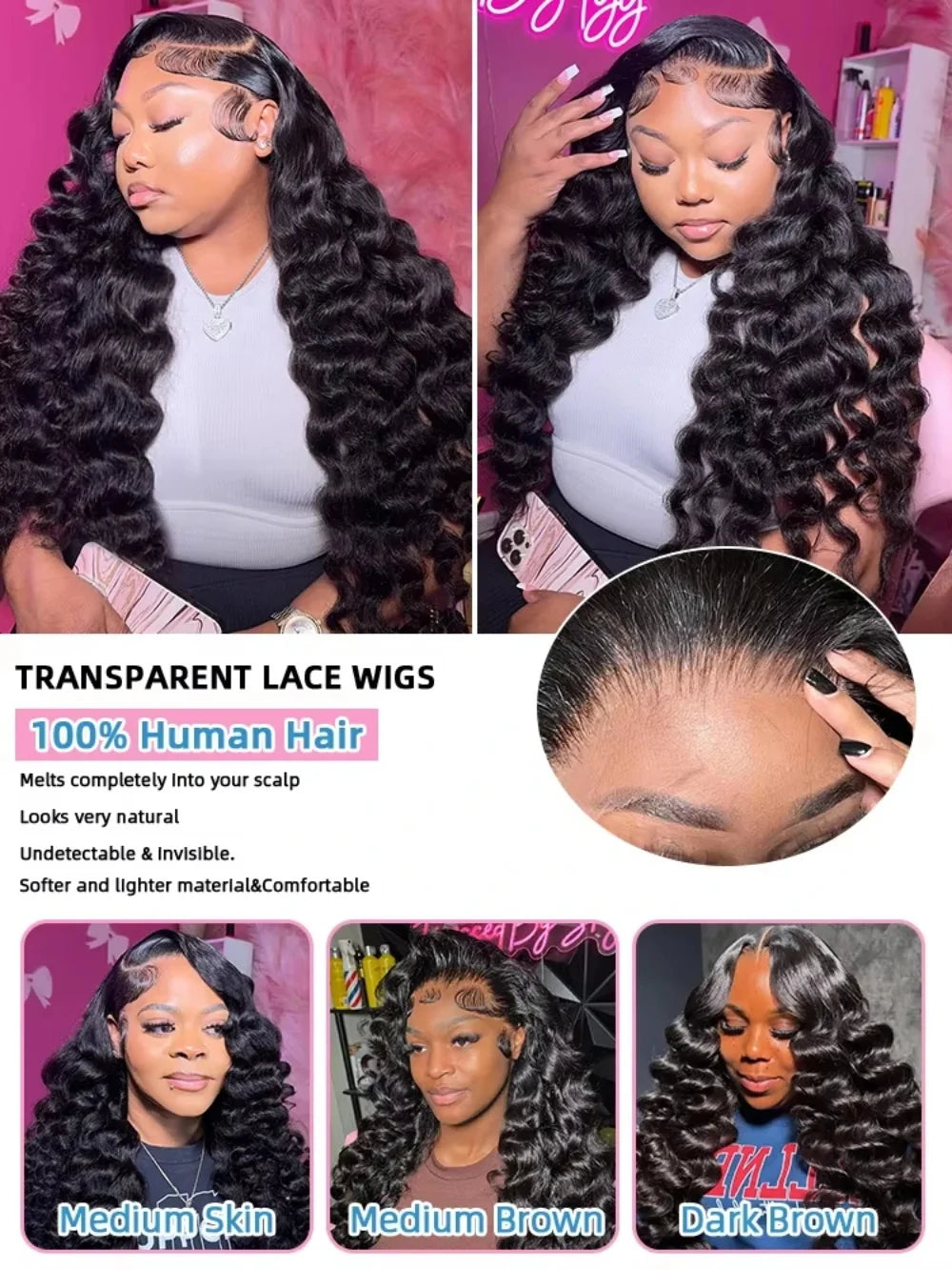 40 Inch Loose Deep Wave 13x6 Hd Lace Frontal wigs Human Hair Wig Brazilian Loose Wave 13x4 Lace Front Human Hair wig For Women
