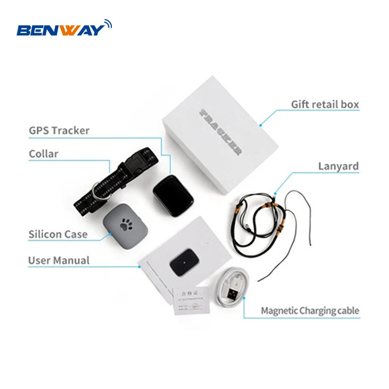 2024 Dog GPS Tracker Waterproof Fitness Tracking App Pet Products pet gps tracker tracking Key for pets dog person accessories